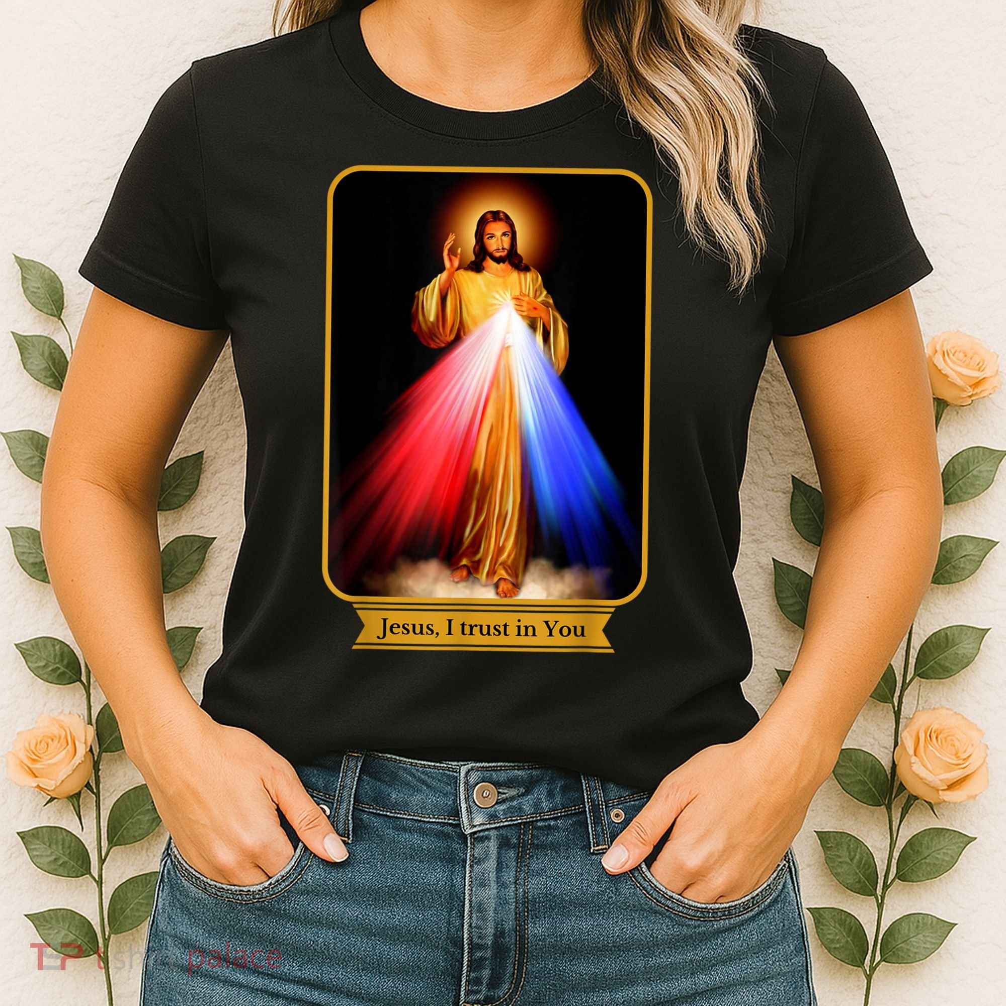 Divine Mercy Jesus I Trust In You Catholic Women's T-Shirt