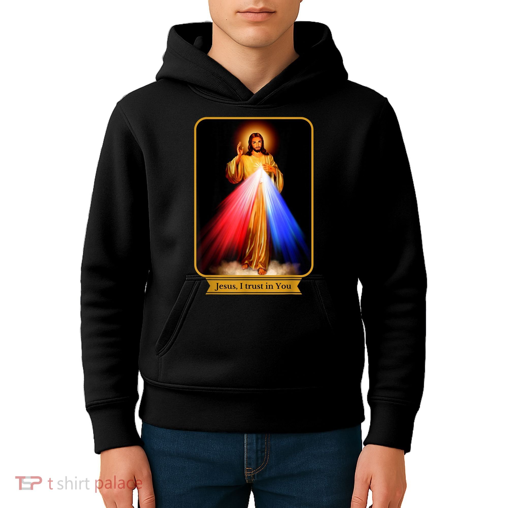 Divine Mercy Jesus I Trust In You Catholic Kids Hoodie