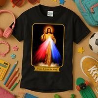 Divine Mercy Jesus I Trust In You Catholic Kids T-Shirt thumb 3