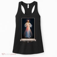 Divine Mercy Jesus I Trust In You Catholic Religious Women's Tank Top thumb 0