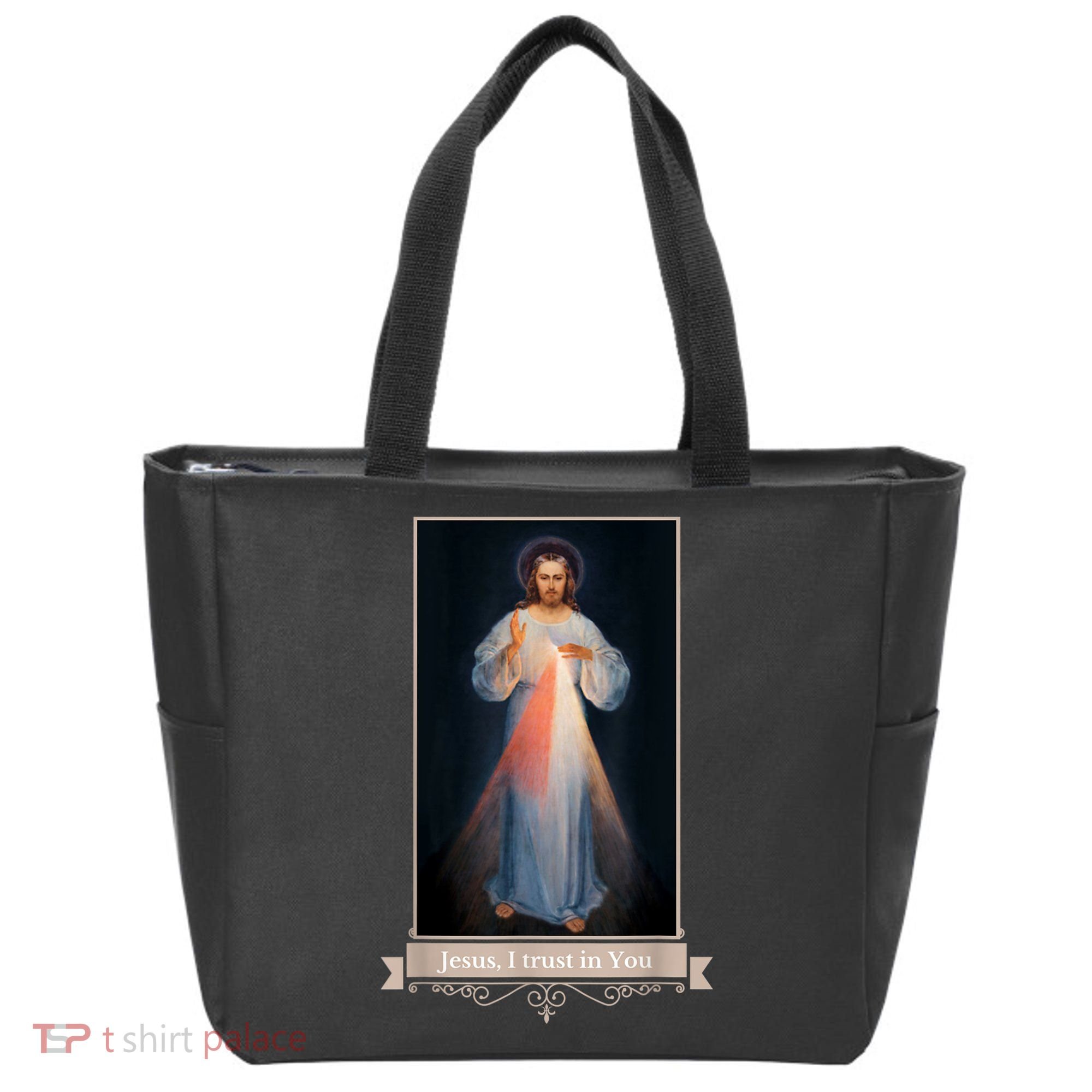 Divine Mercy Jesus I Trust In You Catholic Religious Tote Bag