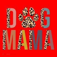 Dog Mama Leopard Paw Print Santa Hat thumb 1