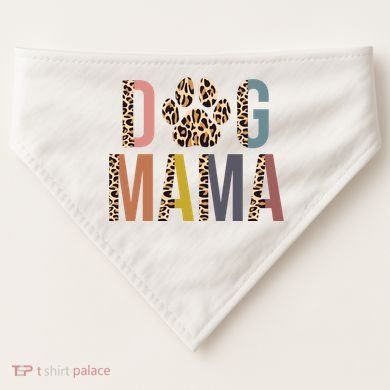 Dog Mama Leopard Paw Print USA-Made Doggie Bandana