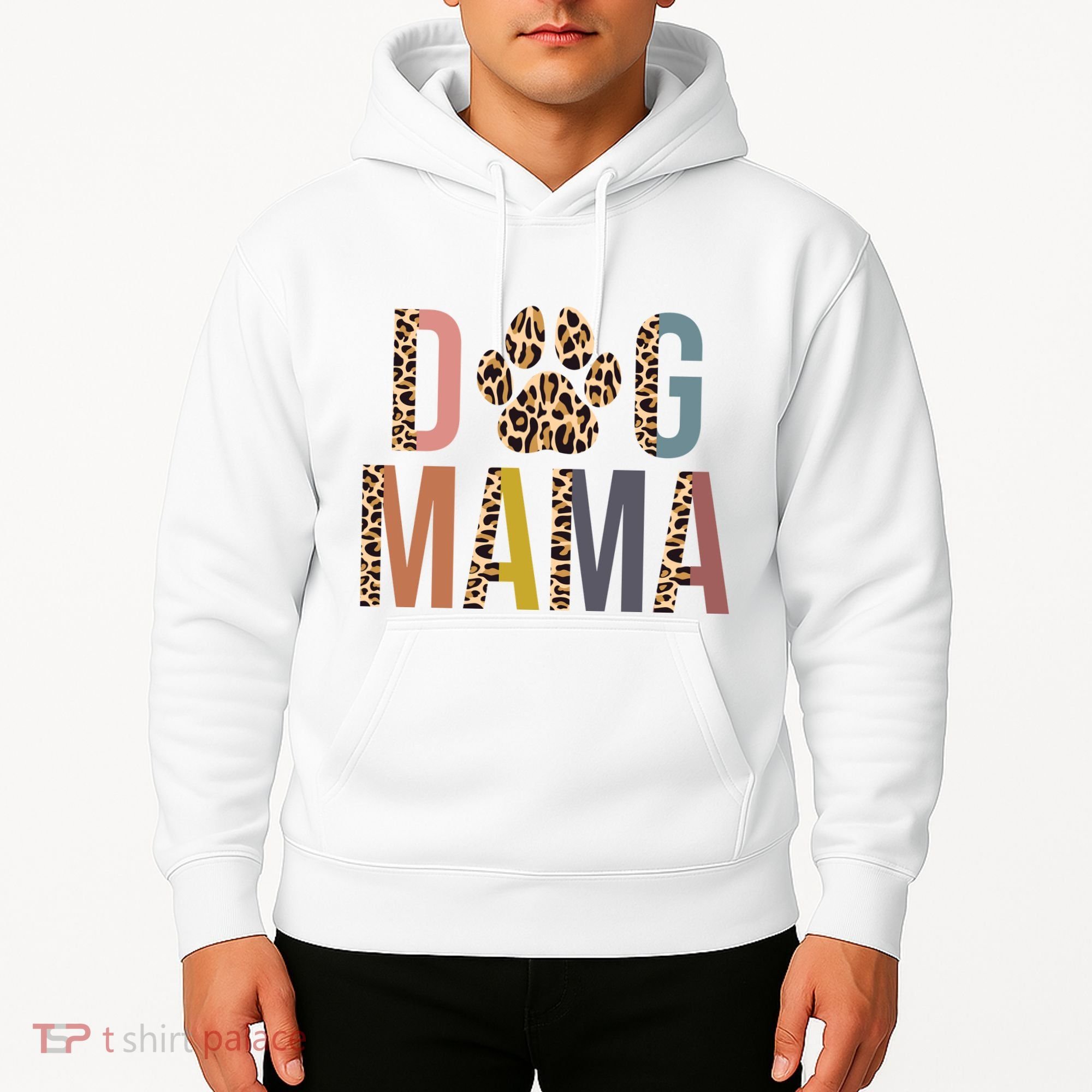 Dog Mama Leopard Paw Print Hoodie