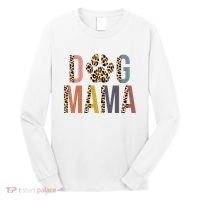 Dog Mama Leopard Paw Print Long Sleeve Shirt thumb 0