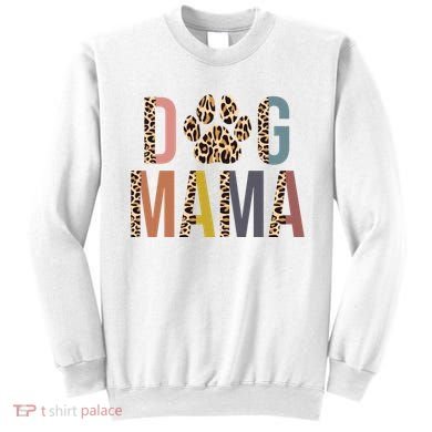 Dog Mama Leopard Paw Print Sweatshirt