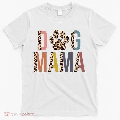 Dog Mama Leopard Paw Print T-Shirt