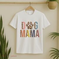 Dog Mama Leopard Paw Print T-Shirt thumb 2