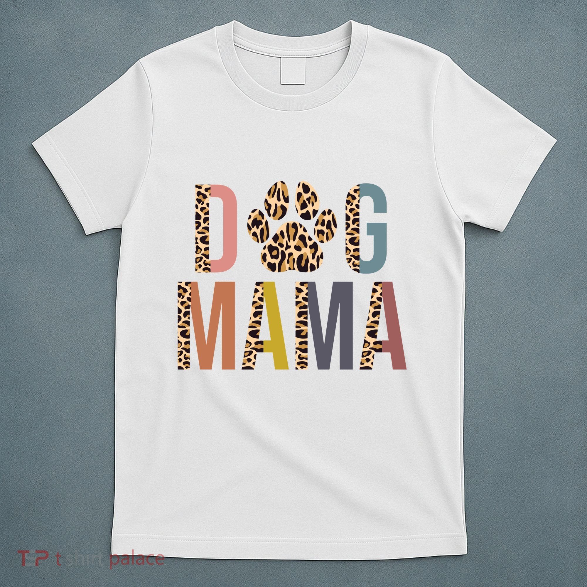 Dog Mama Leopard Paw Print T-Shirt