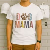 Dog Mama Leopard Paw Print T-Shirt thumb 6