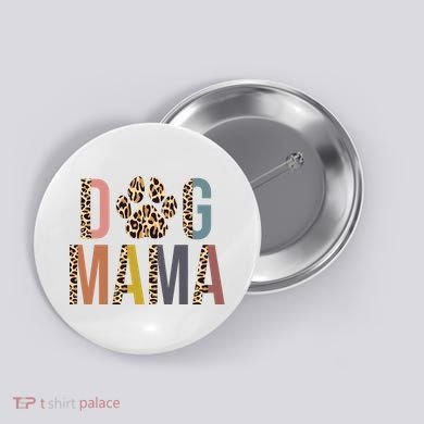 Dog Mama Leopard Paw Print Button