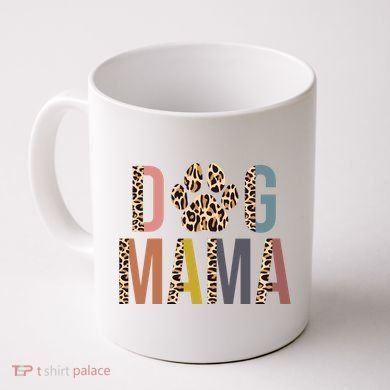 Dog Mama Leopard Paw Print Coffee Mug