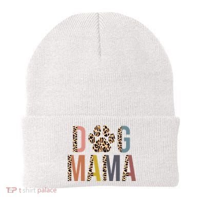 Dog Mama Leopard Paw Print Beanie