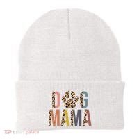 Dog Mama Leopard Paw Print Beanie thumb 0