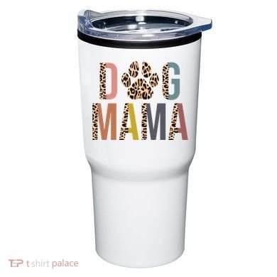 Dog Mama Leopard Paw Print Tumbler