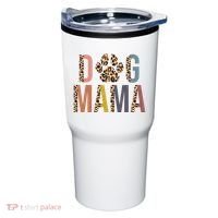 Dog Mama Leopard Paw Print Tumbler thumb 0