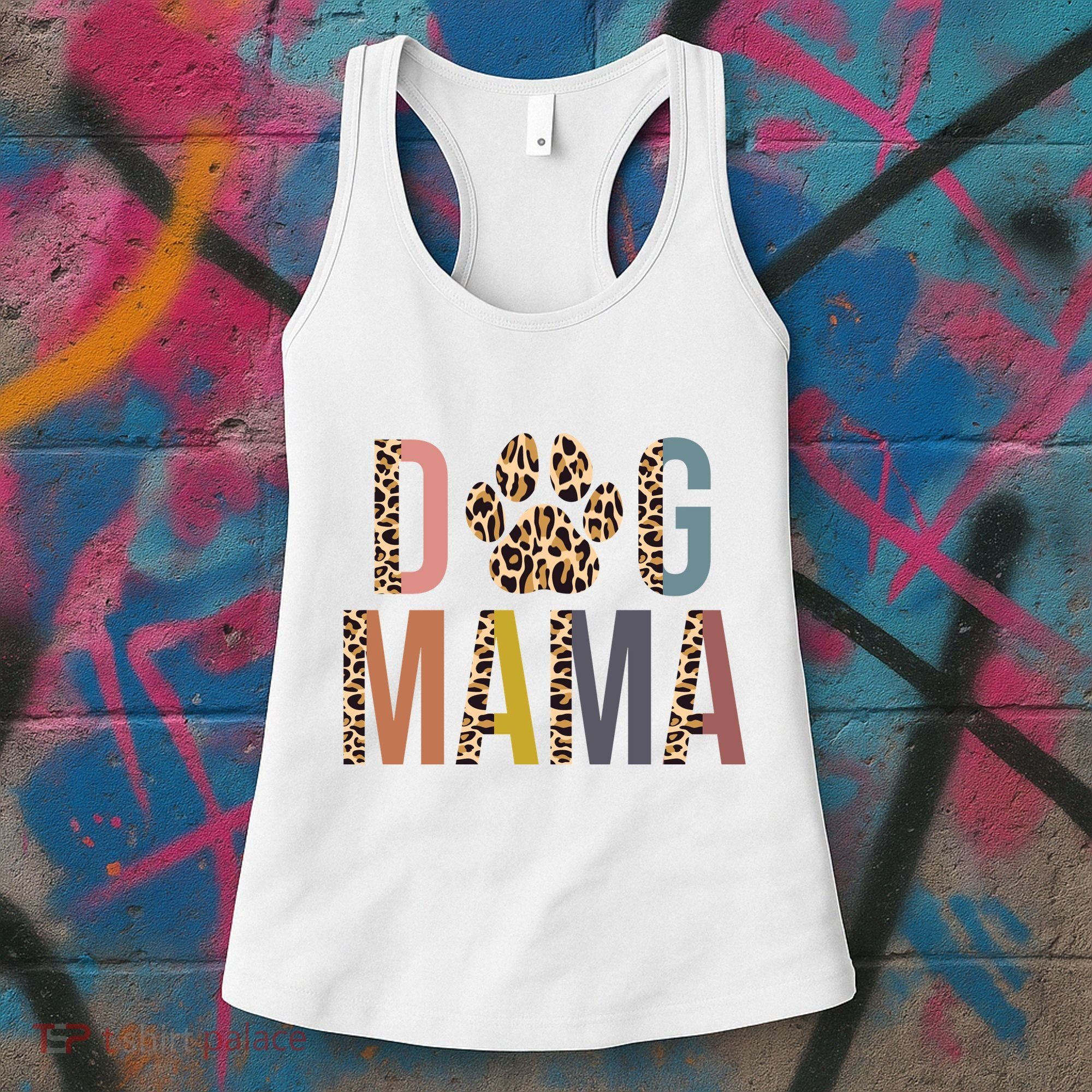 Dog Mama Leopard Paw Print Women's Tank Top
