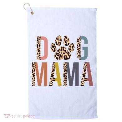 Dog Mama Leopard Paw Print Golf Towel