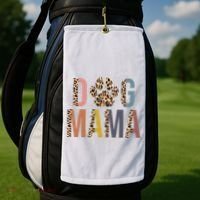 Dog Mama Leopard Paw Print Golf Towel thumb 2