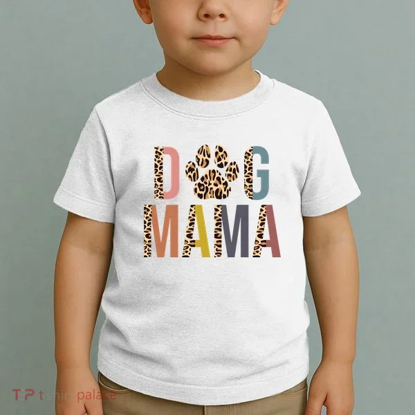 Dog Mama Leopard Paw Print Toddler T-Shirt