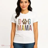 Dog Mama Leopard Paw Print Women's T-Shirt thumb 4