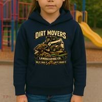Dirt Movers Landscaping Co Dig Haul Lay Grade It Kids Hoodie thumb 3