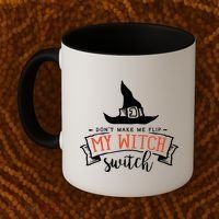 Dont Make Me Flip My Witch Switch Funny Sassy Halloweens Coffee Mug thumb 2