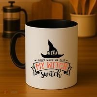 Dont Make Me Flip My Witch Switch Funny Sassy Halloweens Coffee Mug thumb 4
