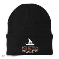 Dont Make Me Flip My Witch Switch Funny Sassy Halloweens Beanie thumb 0