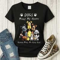 Dogs Make Me Happy Humans Make My Head Hurt Women's T-Shirt thumb 3