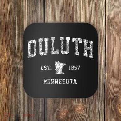 Duluth Minnesota Mn Vintage Athletic Sports Design Coaster