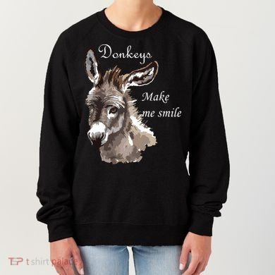 Donkeys Make Me Smile Cute Miniature Donkey Mini Donkey Gift Women's Sweatshirt
