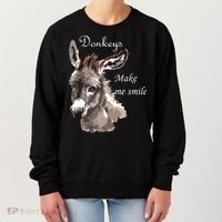 Donkeys Make Me Smile Cute Miniature Donkey Mini Donkey Gift Women's Sweatshirt thumb 0