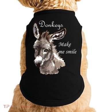 Donkeys Make Me Smile Cute Miniature Donkey Mini Donkey Gift Doggie Tank