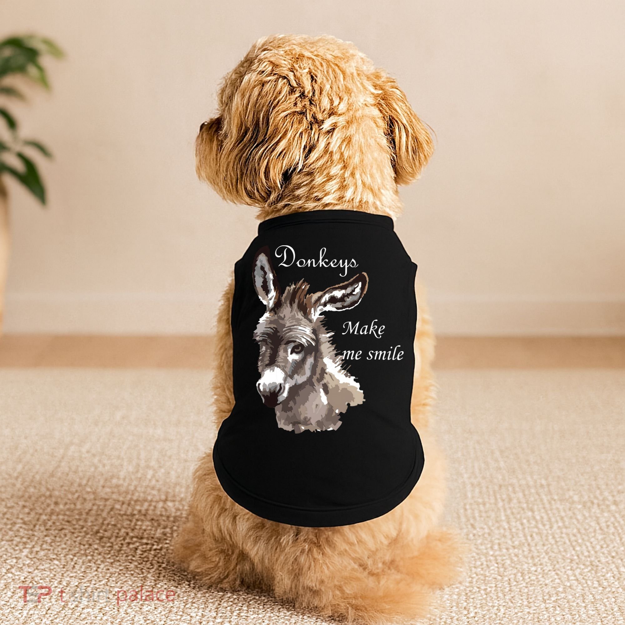 Donkeys Make Me Smile Cute Miniature Donkey Mini Donkey Gift Doggie Tank
