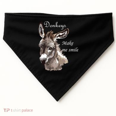 Donkeys Make Me Smile Cute Miniature Donkey Mini Donkey Gift USA-Made Doggie Bandana