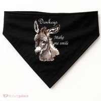 Donkeys Make Me Smile Cute Miniature Donkey Mini Donkey Gift USA-Made Doggie Bandana thumb 0