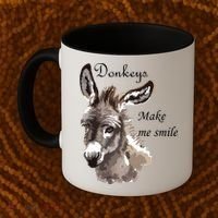 Donkeys Make Me Smile Cute Miniature Donkey Mini Donkey Gift Coffee Mug thumb 2