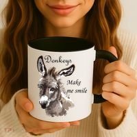 Donkeys Make Me Smile Cute Miniature Donkey Mini Donkey Gift Coffee Mug thumb 3