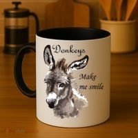 Donkeys Make Me Smile Cute Miniature Donkey Mini Donkey Gift Coffee Mug thumb 4