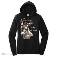 Donkeys Make Me Smile Cute Miniature Donkey Mini Donkey Gift Women's Hoodie thumb 0