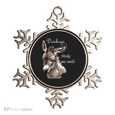 Donkeys Make Me Smile Cute Miniature Donkey Mini Donkey Gift Ornament
