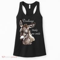 Donkeys Make Me Smile Cute Miniature Donkey Mini Donkey Gift Women's Tank Top thumb 0
