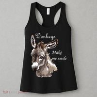 Donkeys Make Me Smile Cute Miniature Donkey Mini Donkey Gift Women's Tank Top thumb 3