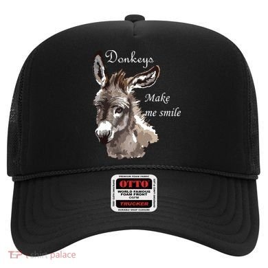 Donkeys Make Me Smile Cute Miniature Donkey Mini Donkey Gift Hat
