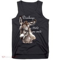 Donkeys Make Me Smile Cute Miniature Donkey Mini Donkey Gift Tank Top thumb 0