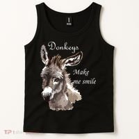 Donkeys Make Me Smile Cute Miniature Donkey Mini Donkey Gift Tank Top thumb 2
