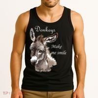 Donkeys Make Me Smile Cute Miniature Donkey Mini Donkey Gift Tank Top thumb 3