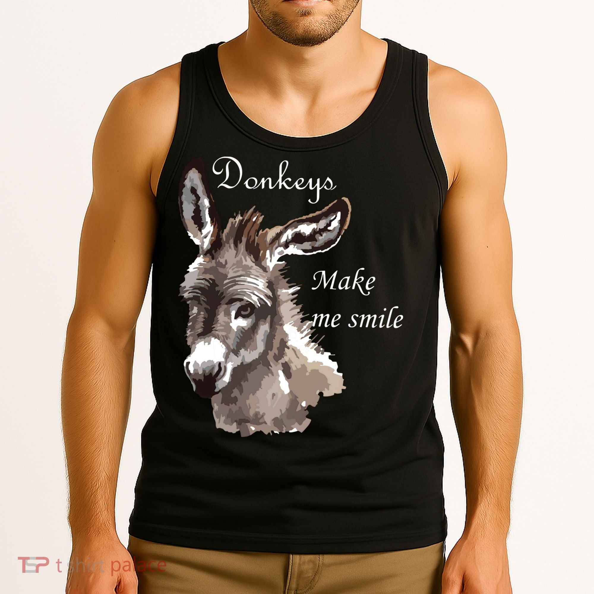 Donkeys Make Me Smile Cute Miniature Donkey Mini Donkey Gift Tank Top
