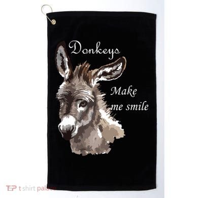 Donkeys Make Me Smile Cute Miniature Donkey Mini Donkey Gift Golf Towel